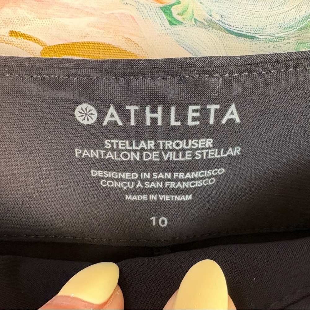 Athleta Stellar Trouser Black Slim Fit Work Pants Stretch Women 10 - Picture 3 of 11
